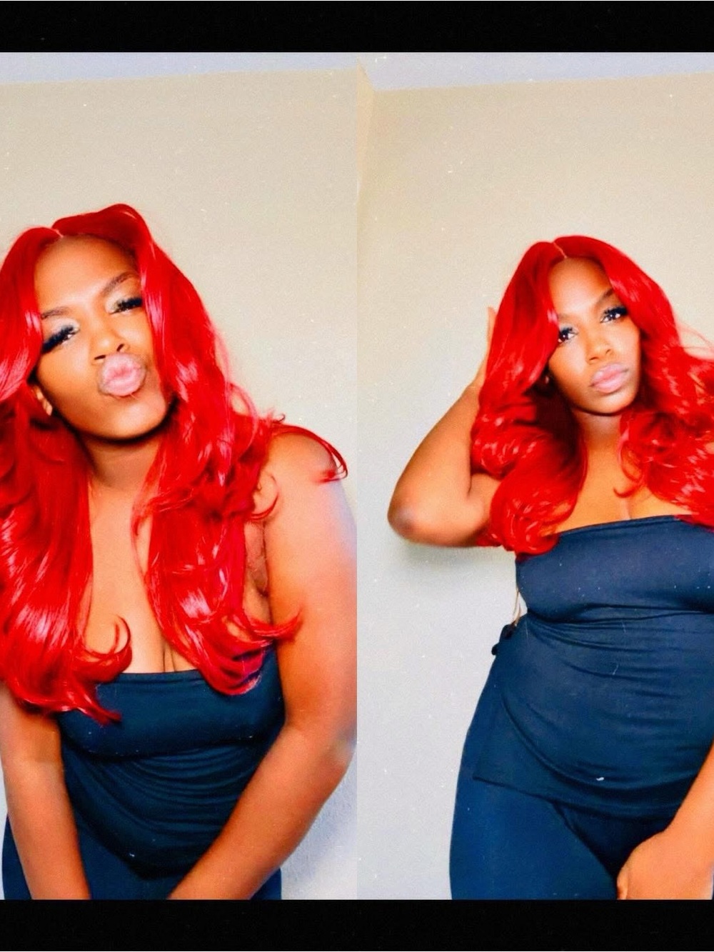 Vibrant Red Long Wavy Women's Wig - Bold Color